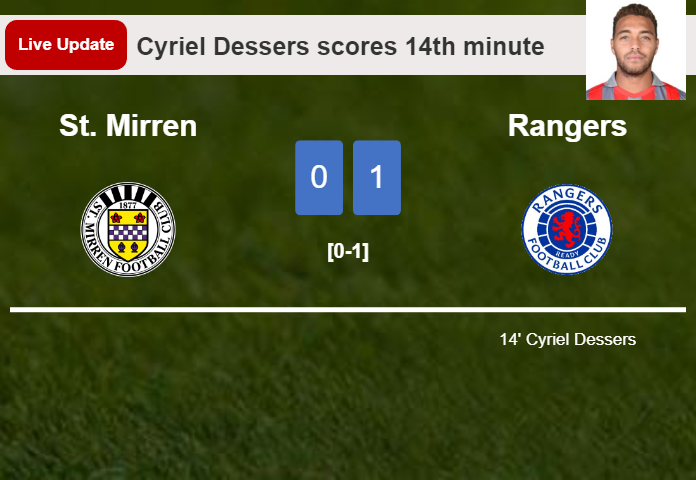 St. Mirren vs Rangers live updates: Cyriel Dessers scores opening goal in Premiership match (0-1)