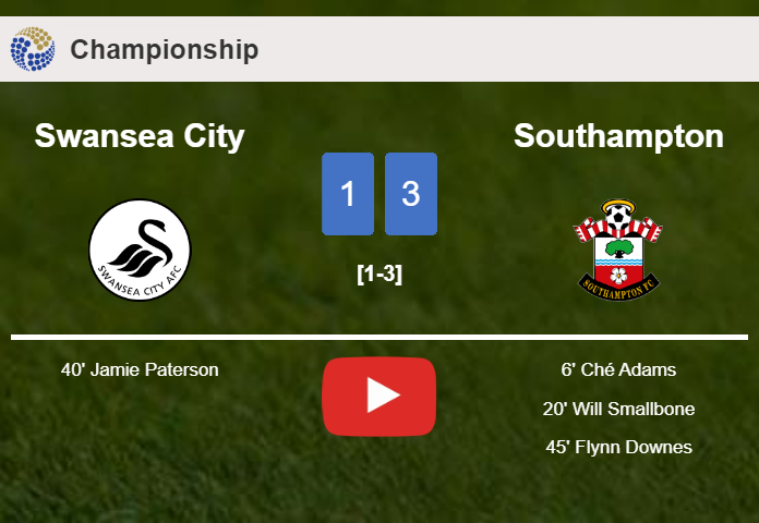 Southampton beats Swansea City 3-1. HIGHLIGHTS