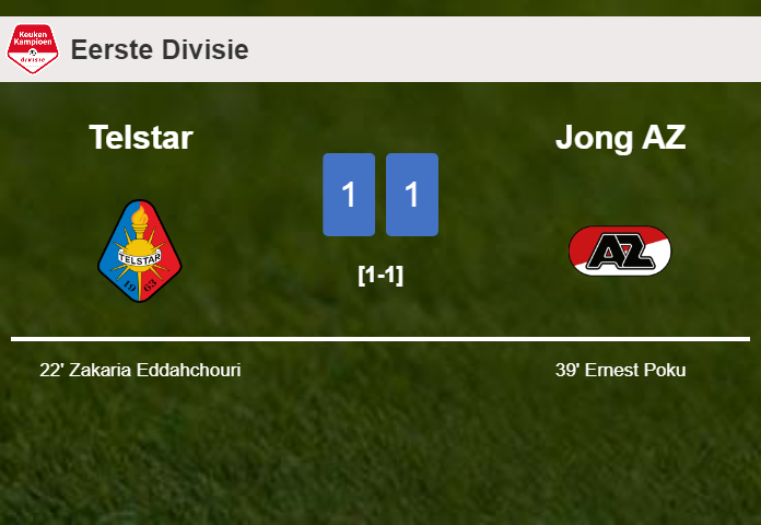Telstar and Jong AZ draw 1-1 on Friday