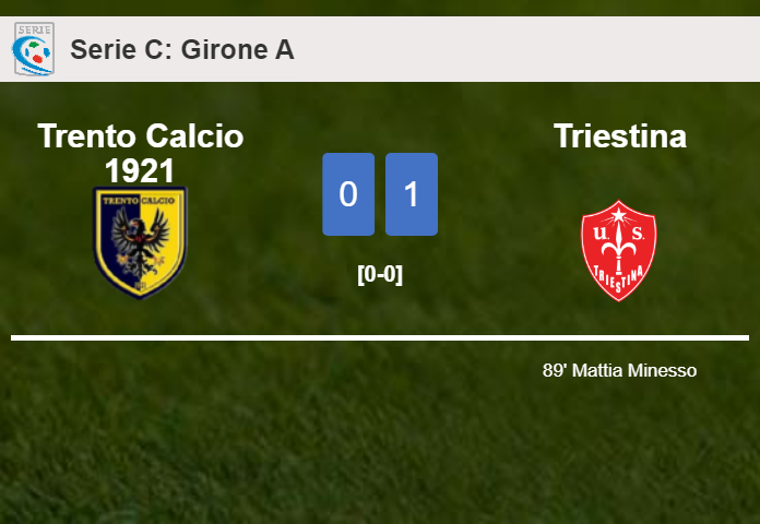 Triestina prevails over Trento Calcio 1921 1-0 with a late goal scored by M. Minesso