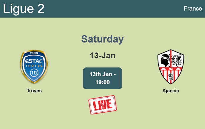 How to watch Troyes vs. Ajaccio on live stream and at what time