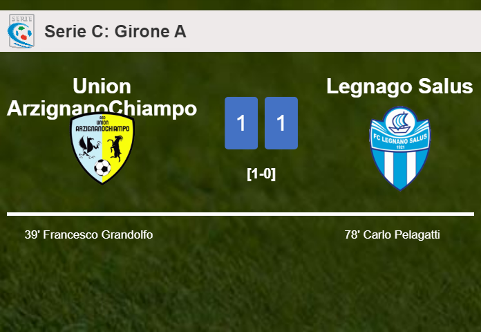 Union ArzignanoChiampo and Legnago Salus draw 1-1 on Sunday