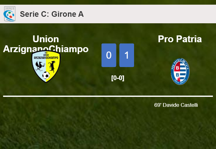 Pro Patria defeats Union ArzignanoChiampo 1-0 with a goal scored by D. Castelli