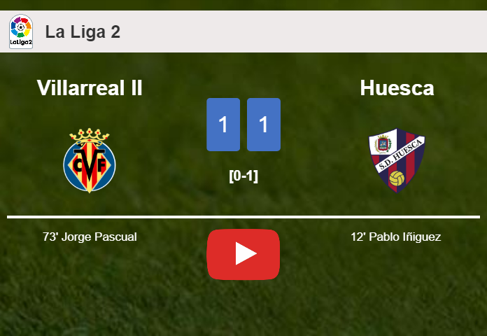 Villarreal II and Huesca draw 1-1 on Sunday. HIGHLIGHTS