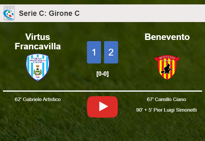 Benevento recovers a 0-1 deficit to overcome Virtus Francavilla 2-1. HIGHLIGHTS