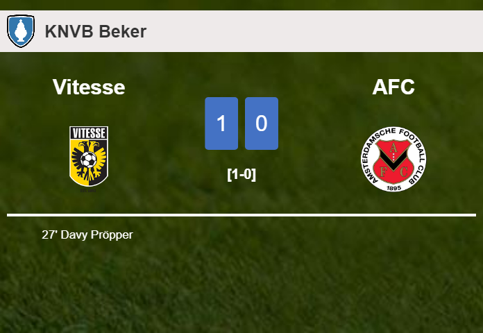 Vitesse conquers AFC 1-0 with a goal scored by D. Pröpper 