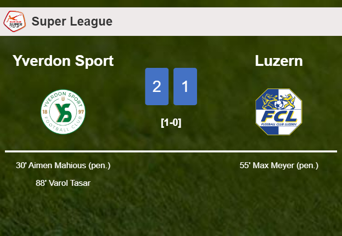 Yverdon Sport clutches a 2-1 win against Luzern