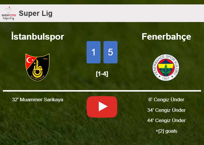 Fenerbahçe defeats İstanbulspor 5-1 after playing a incredible match. HIGHLIGHTS