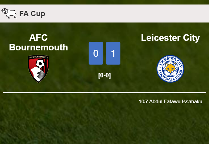 Leicester City tops AFC Bournemouth 1-0 with a late goal scored by A. Fatawu