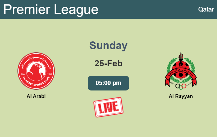 How to watch Al Arabi vs. Al Rayyan on live stream and at what time