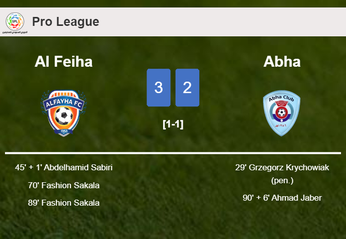 Al Feiha defeats Abha 3-2