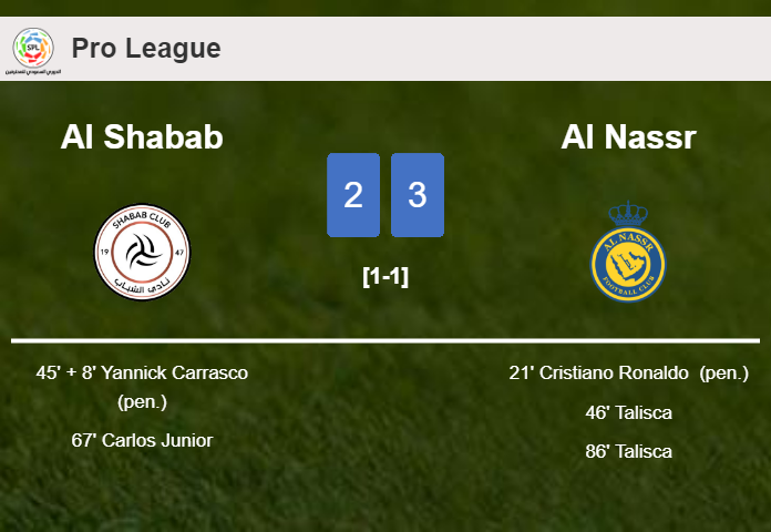 Al Nassr overcomes Al Shabab 3-2