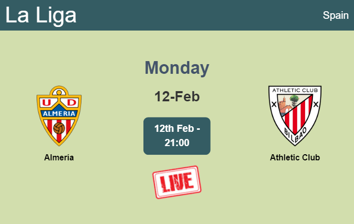 How to watch Almería vs. Athletic Club on live stream and at what time