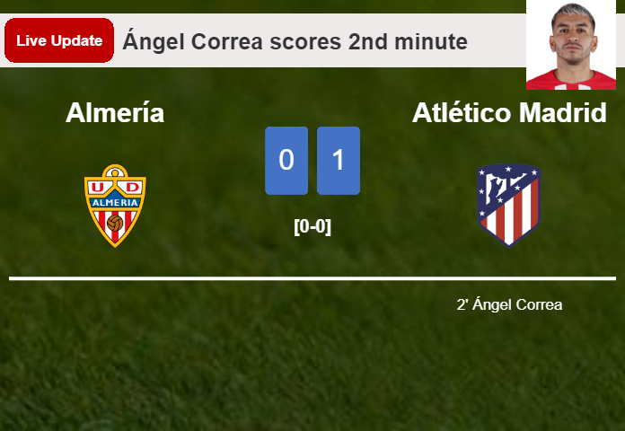 Almería vs Atlético Madrid live updates: Ángel Correa scores opening goal in La Liga match (0-1)