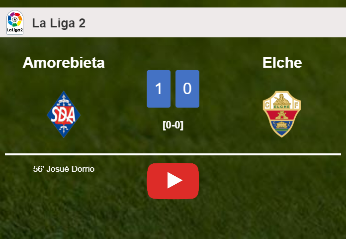 Amorebieta tops Elche 1-0 with a goal scored by J. Dorrio. HIGHLIGHTS