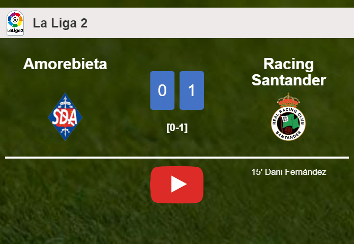 Racing Santander tops Amorebieta 1-0 with a goal scored by D. Fernández. HIGHLIGHTS
