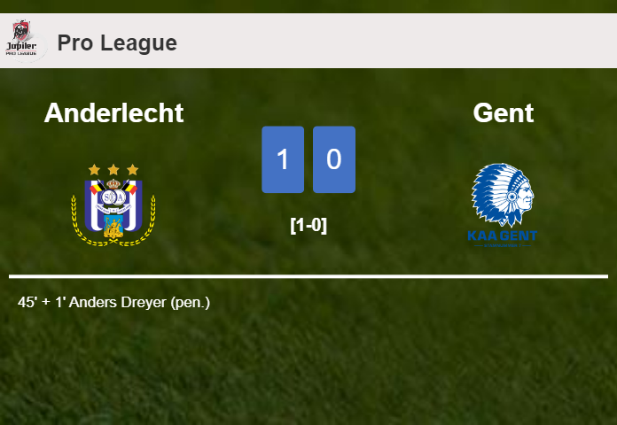 Anderlecht prevails over Gent 1-0 with a goal scored by A. Dreyer