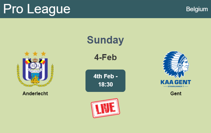 How to watch Anderlecht vs. Gent on live stream and at what time
