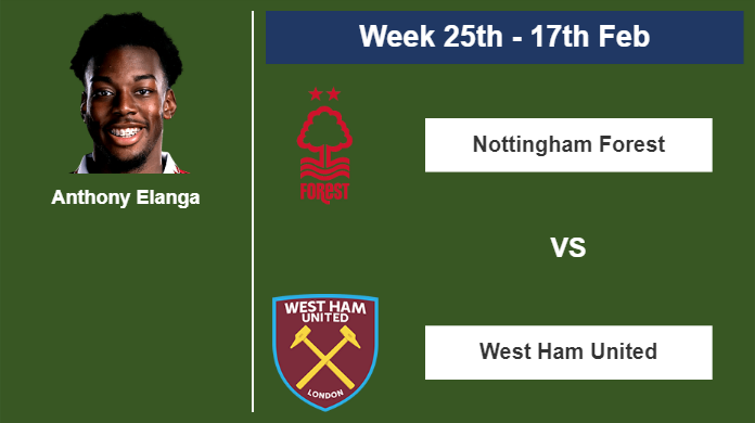 FANTASY PREMIER LEAGUE. Anthony Elanga stats before taking on West Ham United on Saturday 17th of February for the 25th week.