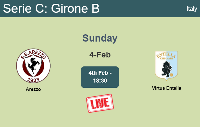 How to watch Arezzo vs. Virtus Entella on live stream and at what time
