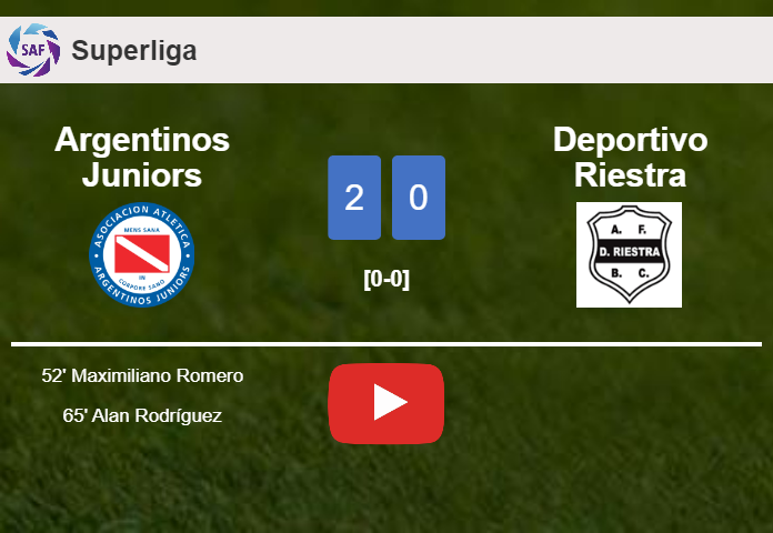 Argentinos Juniors tops Deportivo Riestra 2-0 on Wednesday. HIGHLIGHTS