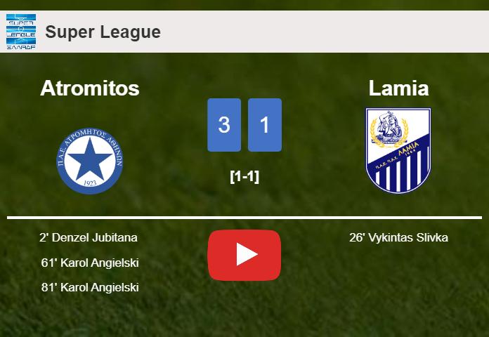 Atromitos beats Lamia 3-1. HIGHLIGHTS