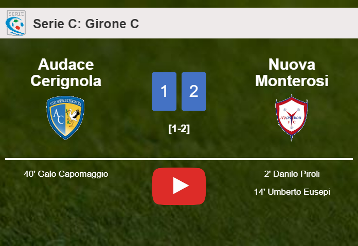 Nuova Monterosi overcomes Audace Cerignola 2-1. HIGHLIGHTS