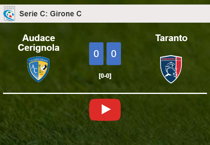 Audace Cerignola draws 0-0 with Taranto with  missing a penalty. HIGHLIGHTS
