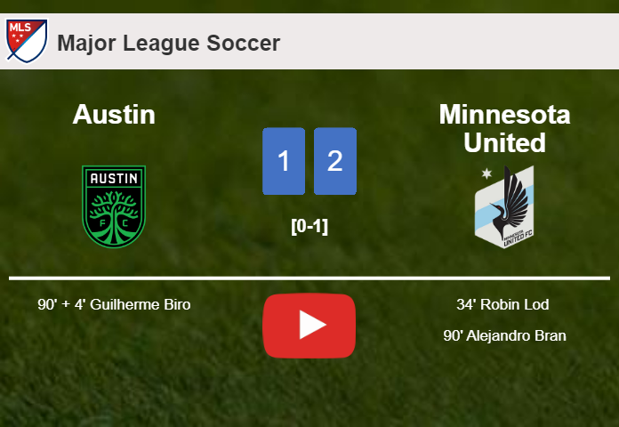 Minnesota United steals a 2-1 win against Austin. HIGHLIGHTS