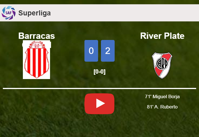 River Plate beats Barracas Central 2-0 on Wednesday. HIGHLIGHTS
