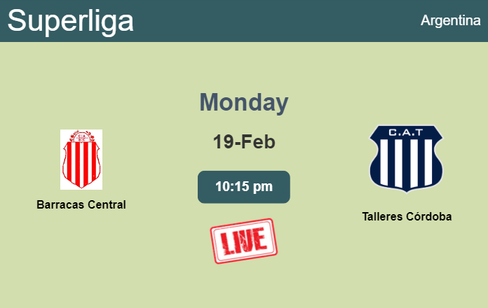 How to watch Barracas Central vs. Talleres Córdoba on live stream and at what time