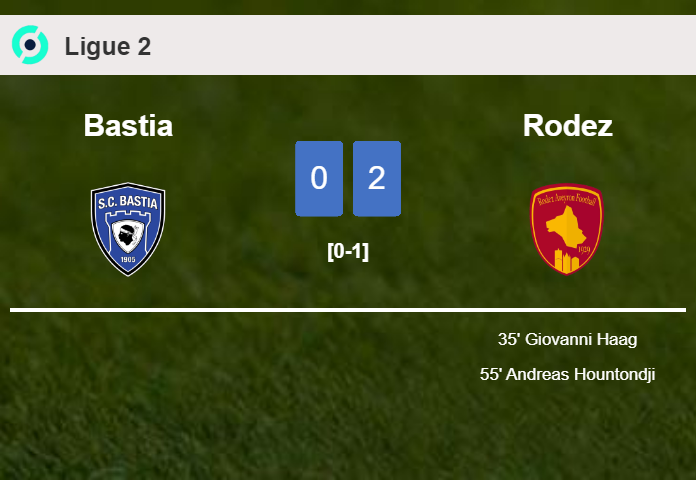 Rodez tops Bastia 2-0 on Saturday