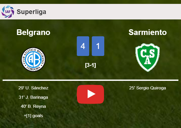 Belgrano liquidates Sarmiento 4-1 with an outstanding performance. HIGHLIGHTS