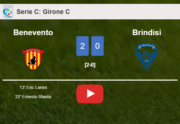 Benevento surprises Brindisi with a 2-0 win. HIGHLIGHTS