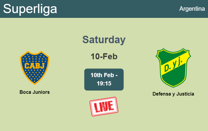 How to watch Boca Juniors vs. Defensa y Justicia on live stream and at what time