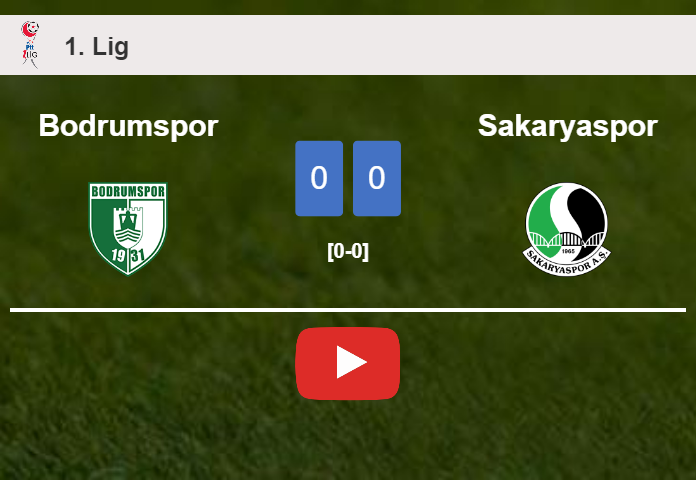 Bodrumspor draws 0-0 with Sakaryaspor on Saturday. HIGHLIGHTS