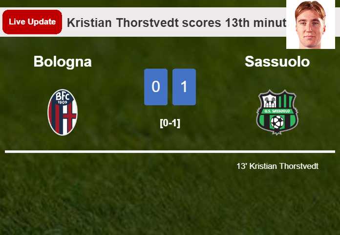 Bologna vs Sassuolo live updates: Kristian Thorstvedt scores opening goal in Serie A match (0-1)