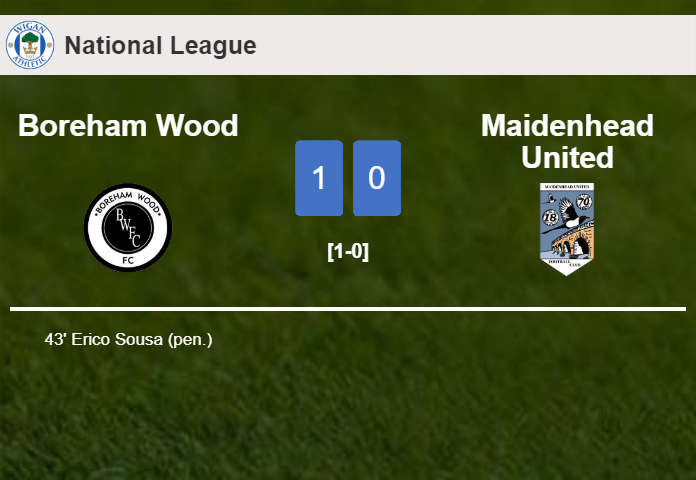 Boreham Wood overcomes Maidenhead United 1-0 with a goal scored by E. Sousa