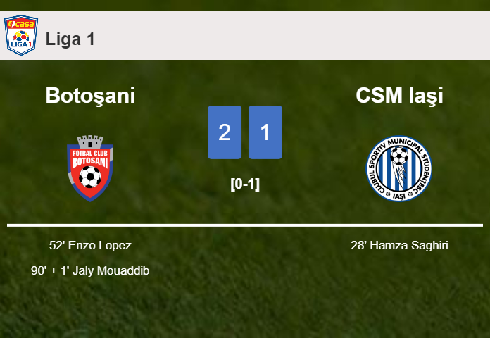 Botoşani recovers a 0-1 deficit to best CSM Iaşi 2-1