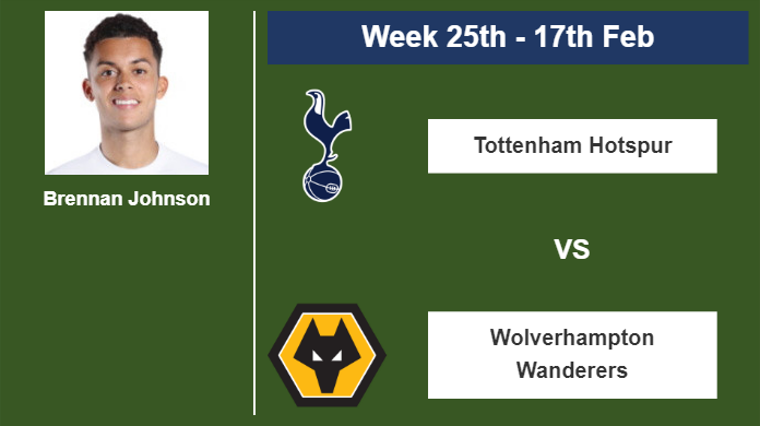 FANTASY PREMIER LEAGUE. Brennan Johnson statistics before clashing vs Wolverhampton Wanderers on Saturday 17th of February for the 25th week.