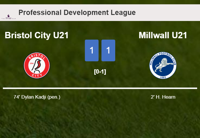 Bristol City U21 and Millwall U21 draw 1-1 on Tuesday