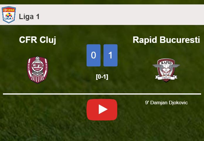 Rapid Bucuresti defeats CFR Cluj 1-0 with a goal scored by D. Djokovic. HIGHLIGHTS