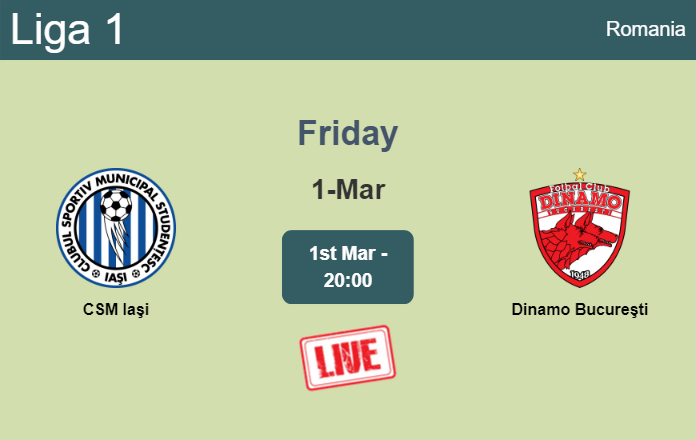 How to watch CSM Iaşi vs. Dinamo Bucureşti on live stream and at what time
