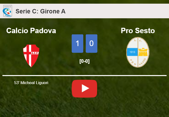 Calcio Padova overcomes Pro Sesto 1-0 with a goal scored by M. Liguori. HIGHLIGHTS