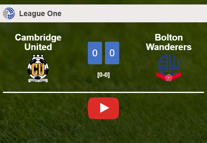 Cambridge United stops Bolton Wanderers with a 0-0 draw. HIGHLIGHTS