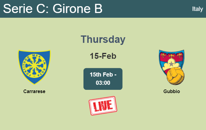 How to watch Carrarese vs. Gubbio on live stream and at what time