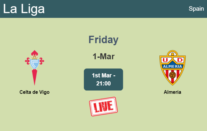 How to watch Celta de Vigo vs. Almería on live stream and at what time