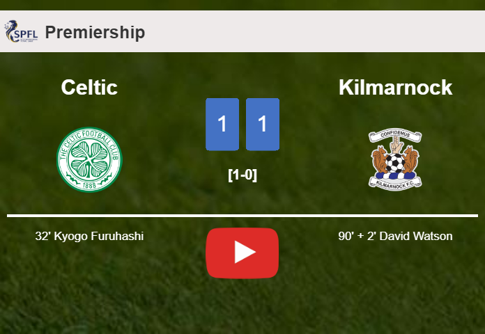 Kilmarnock steals a draw against Celtic. HIGHLIGHTS
