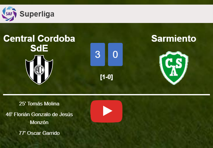 Central Cordoba SdE prevails over Sarmiento 3-0. HIGHLIGHTS