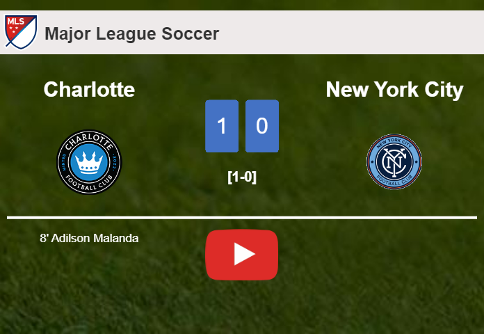 Charlotte tops New York City 1-0 with a goal scored by A. Malanda. HIGHLIGHTS